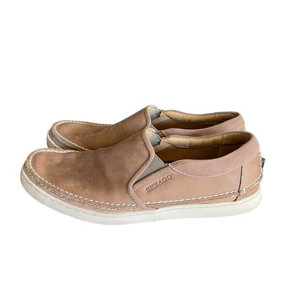 Sebago Ryde Slip On Taupe Leather Men’s Shoes Size 11 - Picture 2 of 10